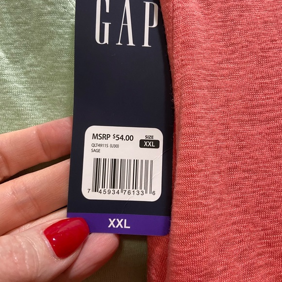 COPY - NWT GAP XXL Long sleeve super coral and sea green soft TEE. $30 for both! - Picture 4 of 4